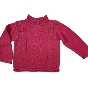 Kid's Unisex Mulberribush Cable Knit Sweater Red Christmas Boutique Brand Size 5